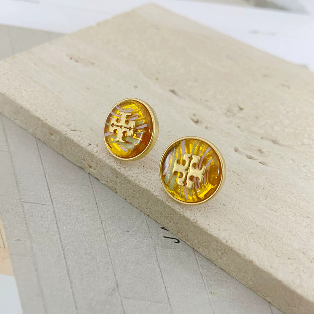 Tory Burch Geometric Letter Stud Earrings